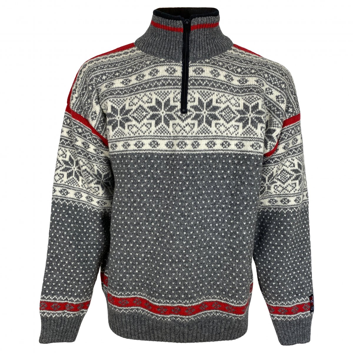 Norsk strik sweater m. fleece i nakken, Ren Ny Uld. TILBUD - Strik og trøjer - Samsø Nature