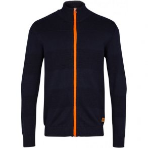 KRONSTADT, cardigan med kontrastlyn. 100% bomuld