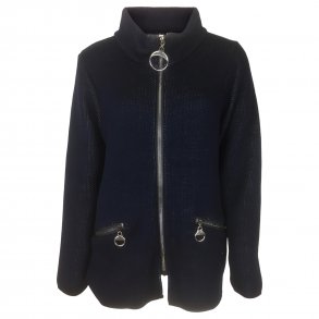 Jakke med uld, navy TILBUD