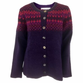 Cardigan med lammeuld og bomld fra MANSTED, TILBUD