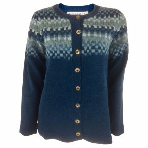 Cardigan med lammeuld og bomld fra MANSTED, TILBUD