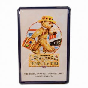 Metalskilt, Teddy tum tum, 20X30 cm