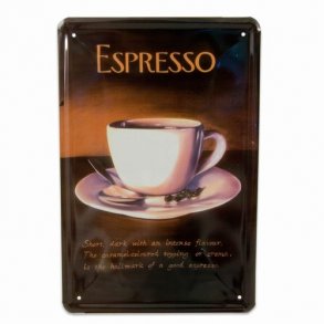 Metalskilt, Espresso, 20X30 cm