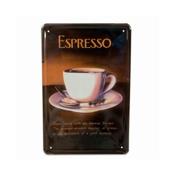 Metalskilt, Espresso, 20X30 cm