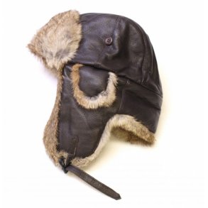 Hat i bldt lammeskind med gte kanin, brun. Tilbud