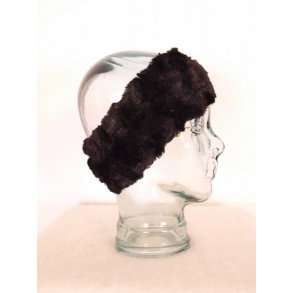 Pandebnd, fake fur, sort kunst kanin, vaskbar