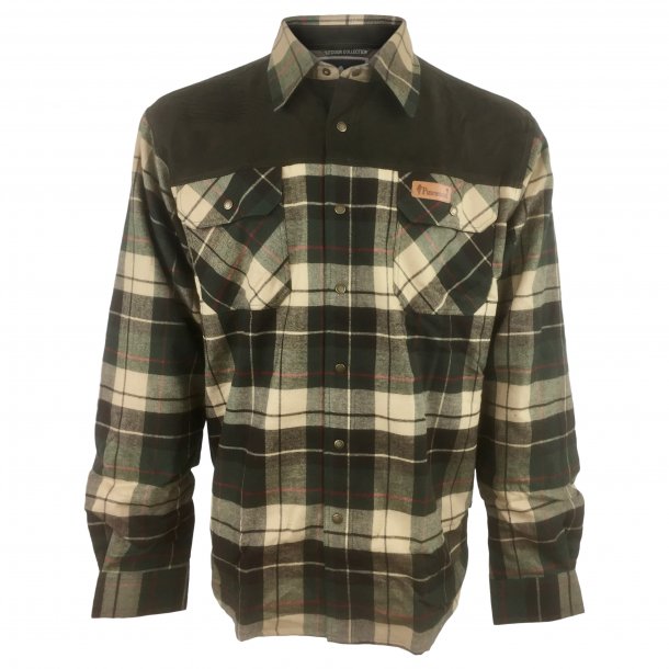 kompas os selv skotsk Foret vindtæt skjorte fra Pinewood med trykknapper, 100% bomuld TILBUD -  Skjorter - Samsø Nature