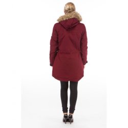 Parka, super flot bordeaux farve. Mange detaljer. Nedsat