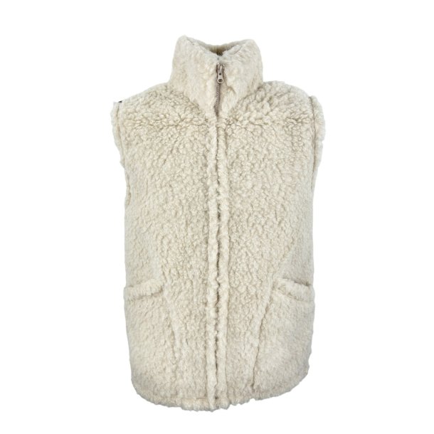 Vest i 100% lammeuld - pels. Unisex - TILBUD