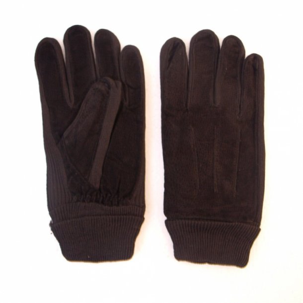 Topmøde indebære ale Skind handsker med strik. Sorte, TILBUD HANDSKER - Luffer og handsker -  Samsø Nature