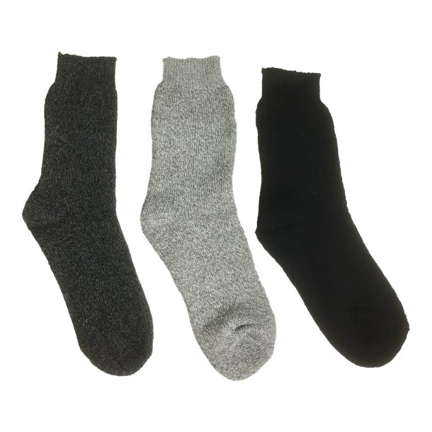 3-pack sokker med 80% uld. TILBUD 