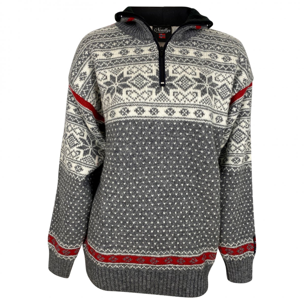 Mus dekorere sy Norsk strik sweater m. fleece i nakken, 100% Ren Ny Uld. TILBUD - Bluse /  strik / sweater / trøje - Samsø Nature