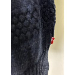 Rullekrave, smandsstrik, 100% uld. NAVY/MARINEBL, TILBUD