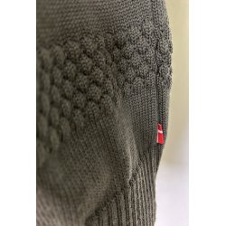 Cardigan, smandsstrik, 100% uld. ARMYGRN, TILBUD