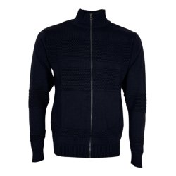 Cardigan, smandsstrik, 100% uld. SORT, TILBUD