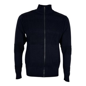 Cardigan, smandsstrik, 100% uld. SORT, TILBUD