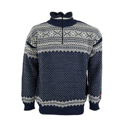 Sweater i 100% Ren Ny Uld, bld og tyndere kvalitet, Navy, TILBUD
