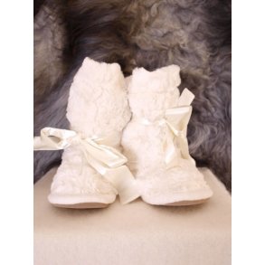 Blde stvler i fake fur, creme