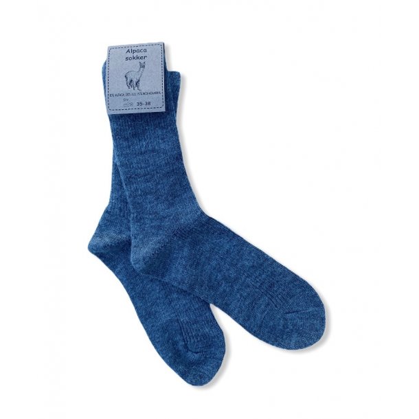 Sokker med alpaca og uld, jeansblå, Ø-nature. Strømper og sokker - Nature