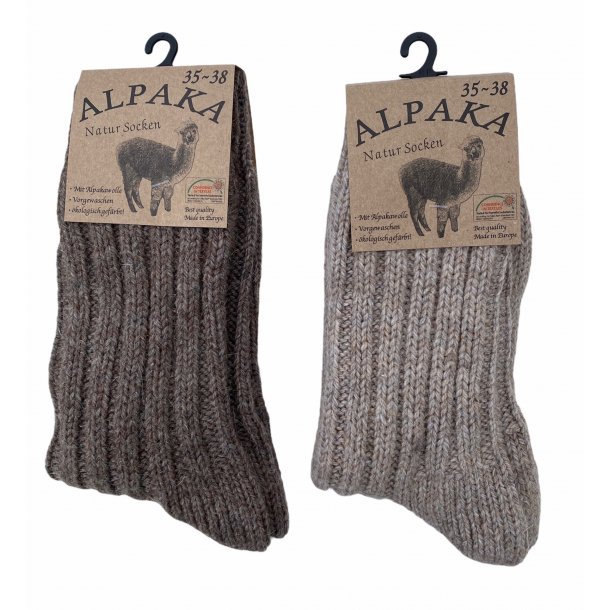 Sokker med lammeuld og alpaca. TILBIUD 