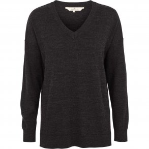 Bluse, V-udskring, 100% merinould TILBUD